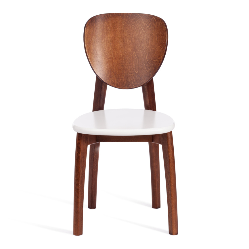 Стул Диамант/Diamante жесткое сиденье бук, 42х42х85см, коричневый/белый фото 4