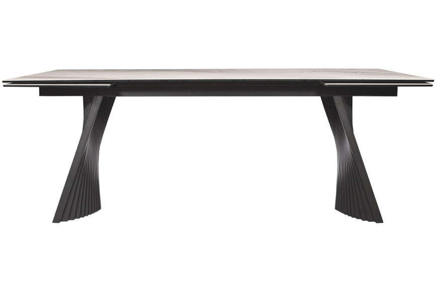 Стол DikLine KD180 керамика мрамор белый C39 глянец/опоры черные (2 уп) фото 3