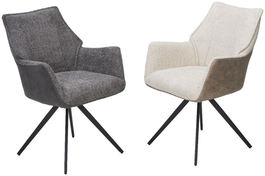 Стул БРЕВИС (BREVIS) 180 град. поворот. 841-02 Бежевый, букле/ 101 Бежевый, ткань/ Черный, ®DISAUR фото 5