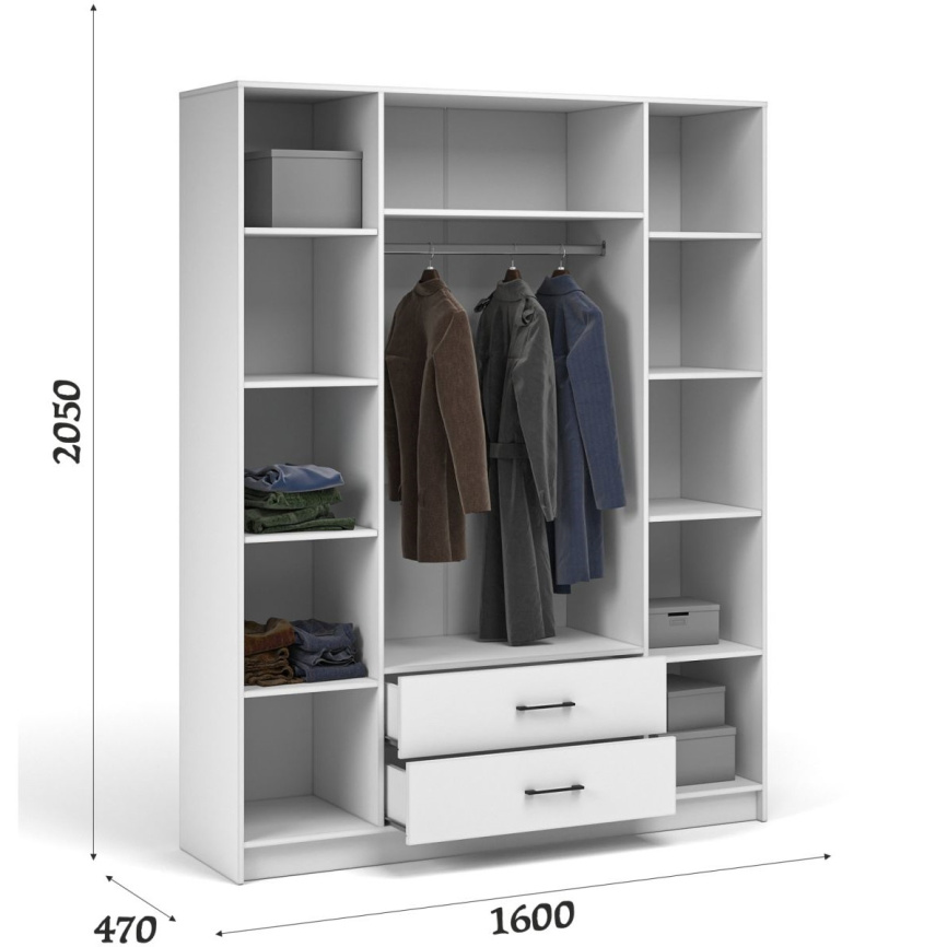 Шкаф «Чикаго» 4д2ящ с зеркалами MAX, белый фото 7