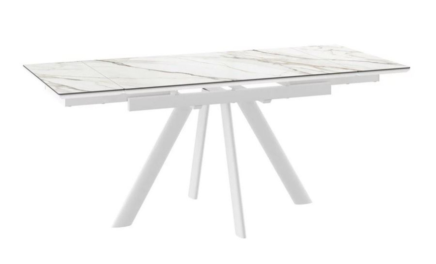 Cтол с керамическим покрытием JACK-120 (CALAKATTA GOLD ST CER/Белый) 120(30+30)х80 фото 2