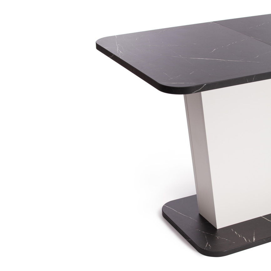 Стол обеденный раздвижной Гент/Gent ЛДСП, 110-145х68,6х75,5см, мрамор блэк роял/белый фото 8