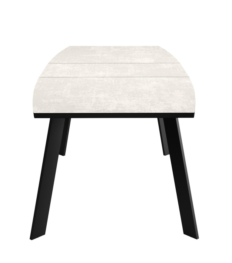 Стол DikLine XL160 хромикс белый/черный / опоры черные фото 3