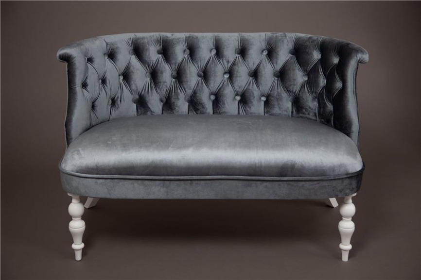 Диван Бархат (эмаль белая / 25 - грязно-голубой) фото 1