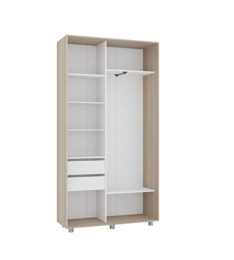 Шкаф-купе PRIME, 120х45х230 Шимо светлый с зеркалом фото 3