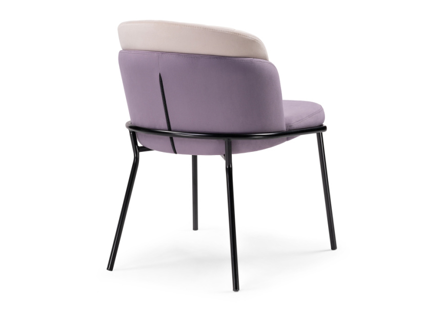 Стул на металлокаркасе Сиолим сливовый / кремовый / черный глянец фото 4