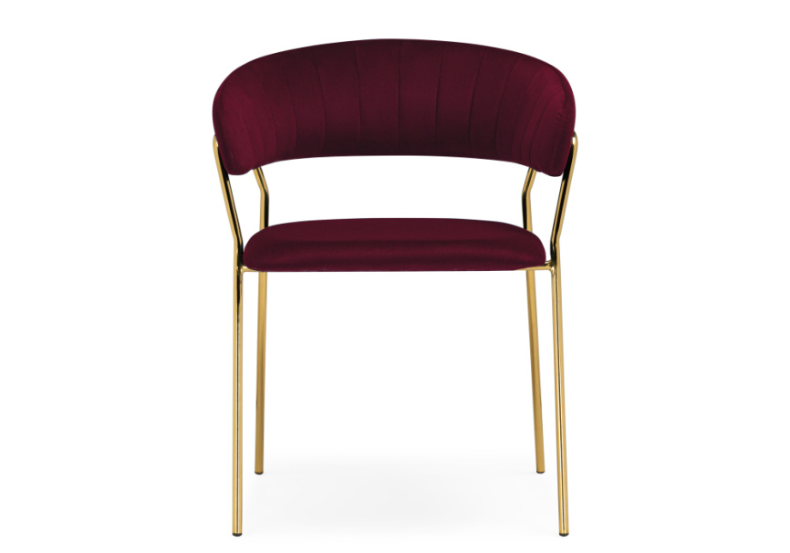 Стул на металлокаркасе Kamelia 1 wine red / gold фото 2