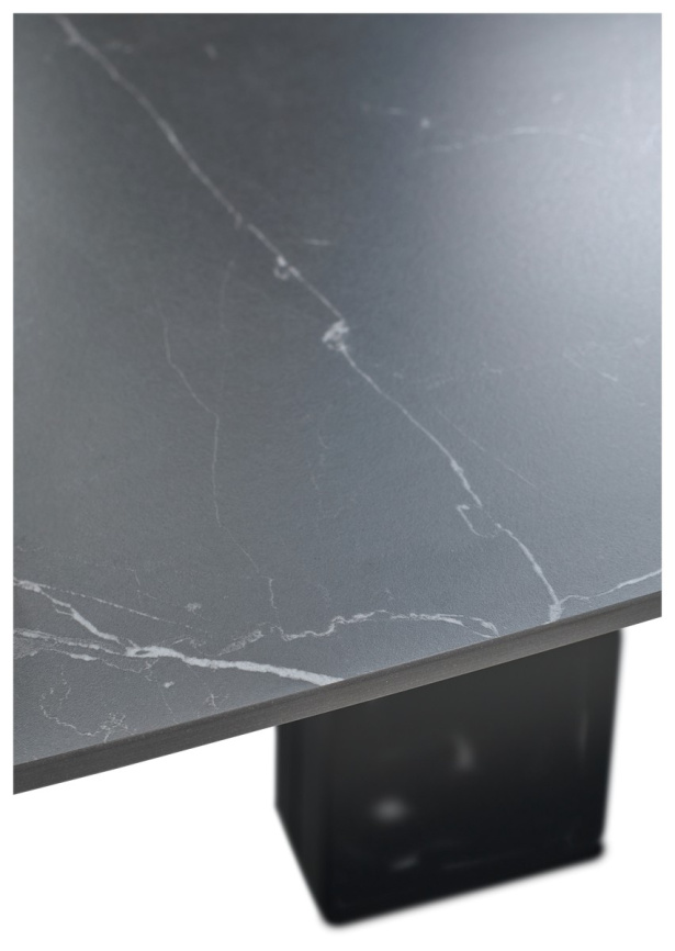 Стол БАЛД (BALDE)120 цвет ЧЕРНЫЙ МРАМОР МАТОВЫЙ (MATT BLACK MARBLE SOLID CERAMIC)/ ЧЕРНЫЙ, ®DISAUR фото 7
