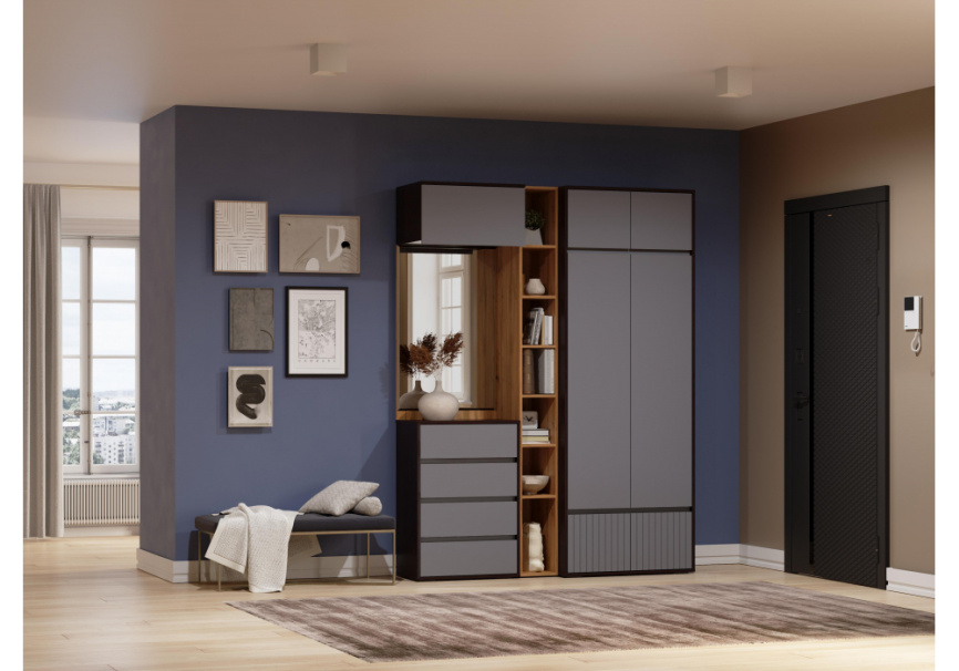 Прихожая Роут венге / графит софт комплектация 4 фото 1