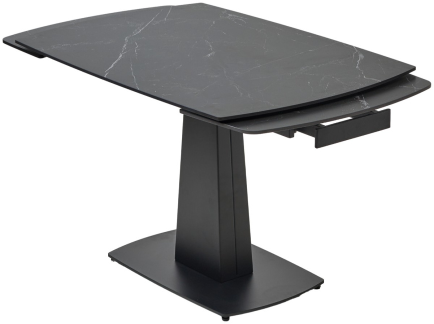 Стол БАЛД (BALDE)120 цвет ЧЕРНЫЙ МРАМОР МАТОВЫЙ (MATT BLACK MARBLE SOLID CERAMIC)/ ЧЕРНЫЙ, ®DISAUR фото 4