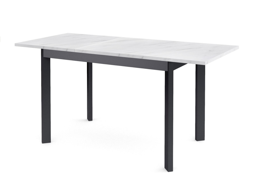 Стол Dikline L110 Мрамор белый (ЛДСП EGGER)/Опоры черный фото 3