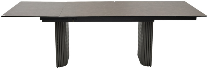 Стол РАГНАР (RAGNAR) 180 цвет 1697 Коричневая кожа / Темно-серый, ®DISAUR фото 2