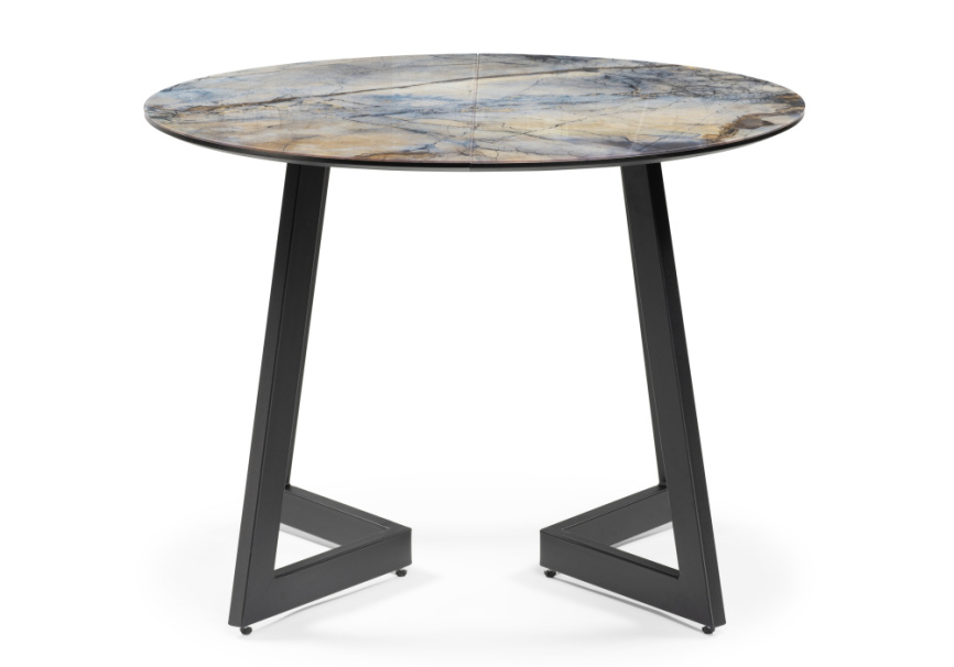 Стол стеклянный Алинг 100(140)х100х76 магеллан / черный фото 3