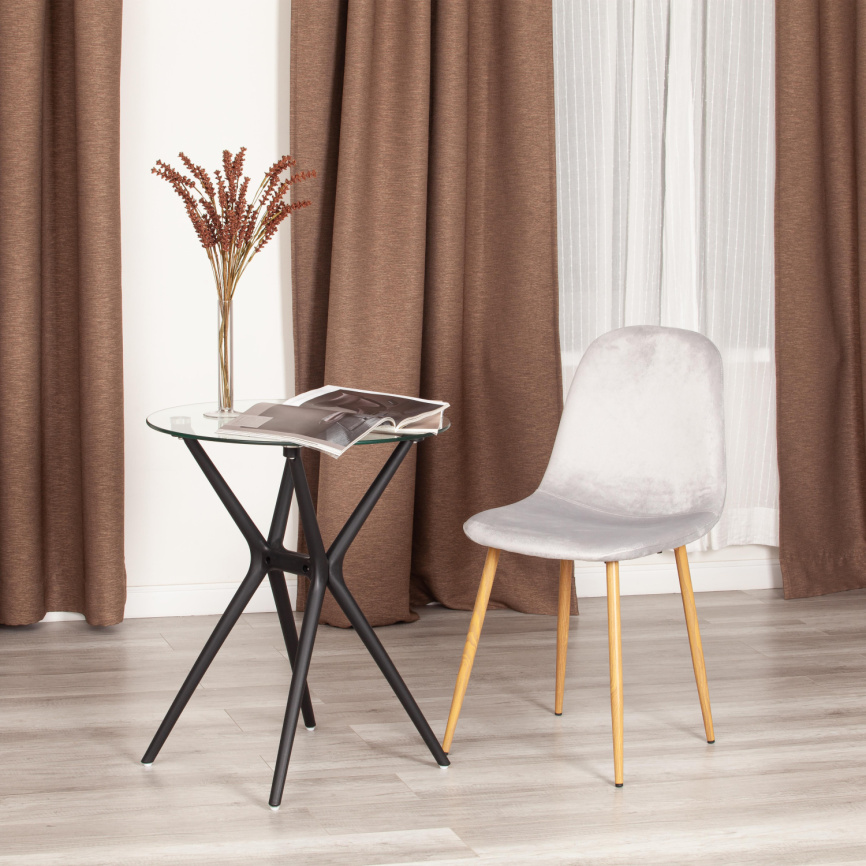 Стул BREEZE (mod. 4724) Велюр/металл , 44 х 53 х 87 см, Light grey (светло-серый) HLR14 / натуральны фото 9
