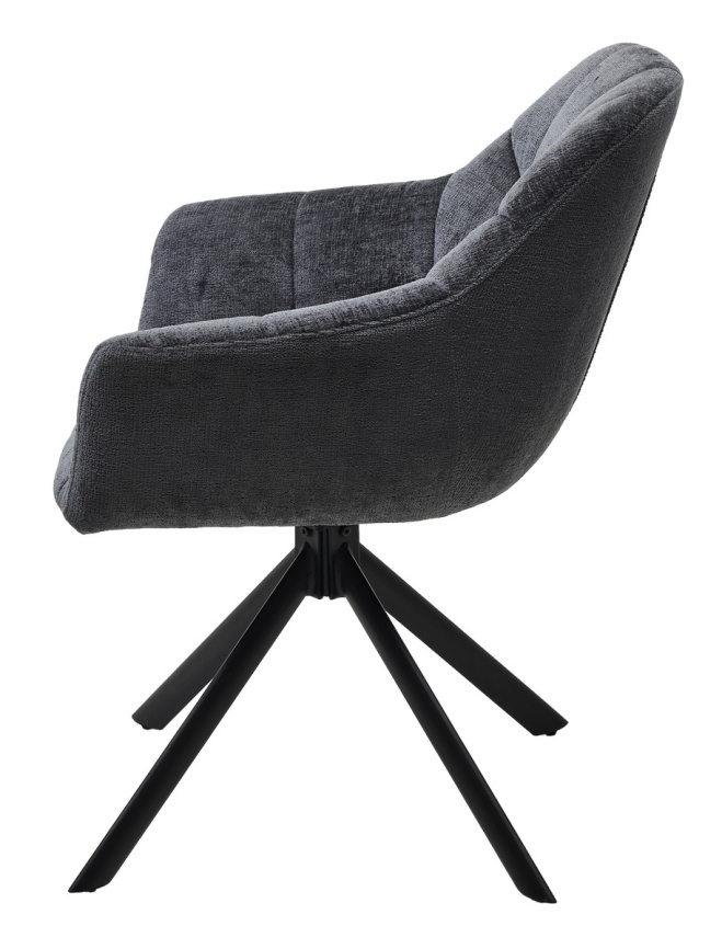 Стул ARVA 180 град. поворот. с возвратом, DAVIS HARMONY-90 Тем-серый, шенилл / Черный, ®DISAUR фото 2