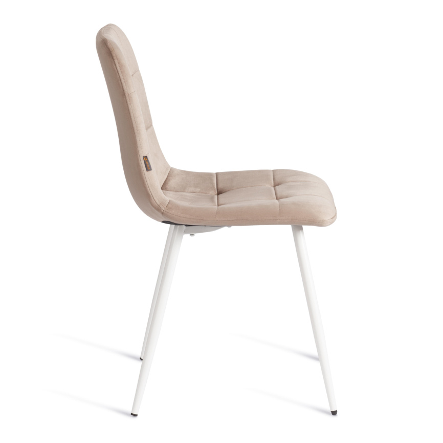 Стул CHILLY (mod. JSC-220) Велюр/металл , 44,5х52,5х88 см, Beige (бежевый) HLR8 / белый фото 3