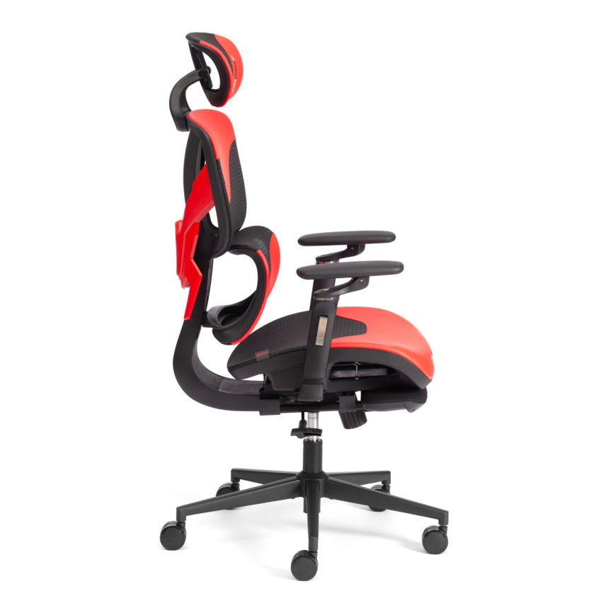 Кресло KingCobra иск. кожа / сетка, черный / красный, 70х70х125 см фото 16