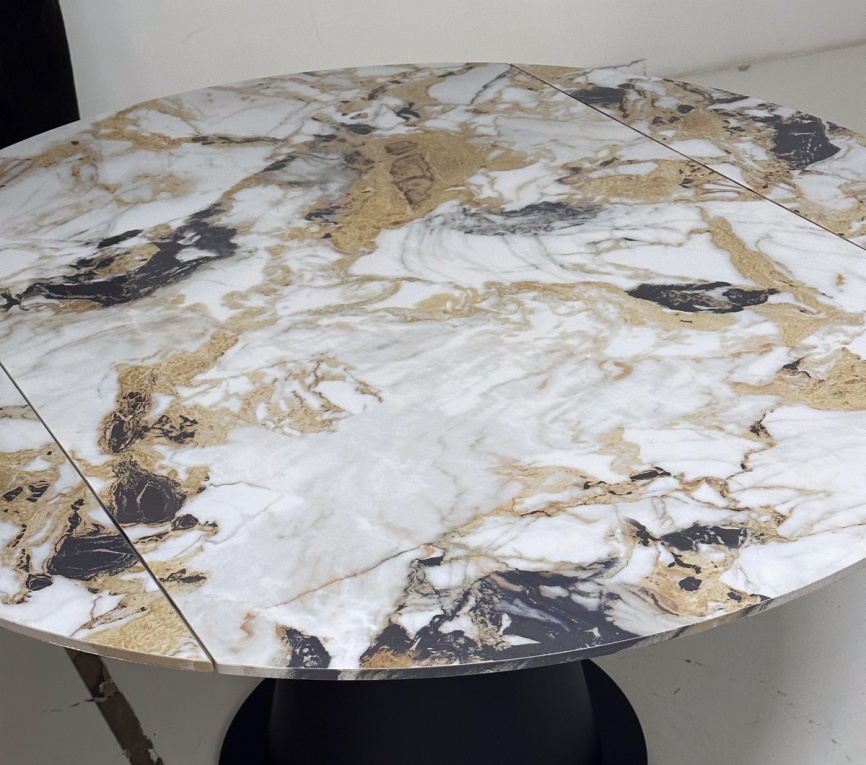 Стол TERAMO 135 GLOSS GRAND JADE SOLID CERAMIC, керамика, поворотн.механизм / Черный каркас, ®DISAUR фото 13