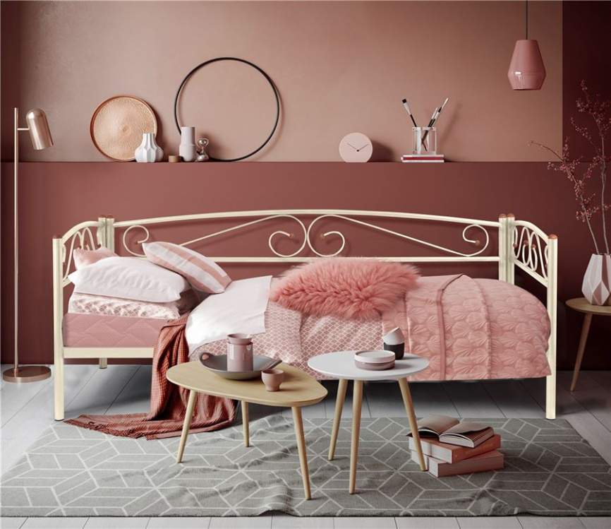 Кушетка Оптима Люкс (90х200/металлическое основание) Бежевый фото 2