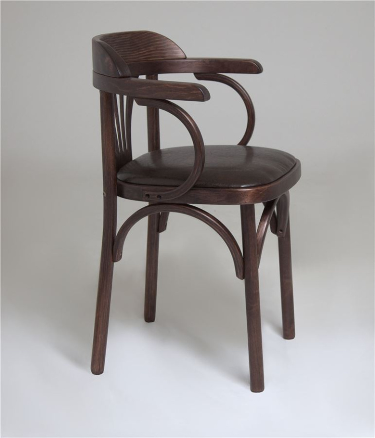 Стул Венский мягкий (темный тон, экокожа коричневая) фото 3