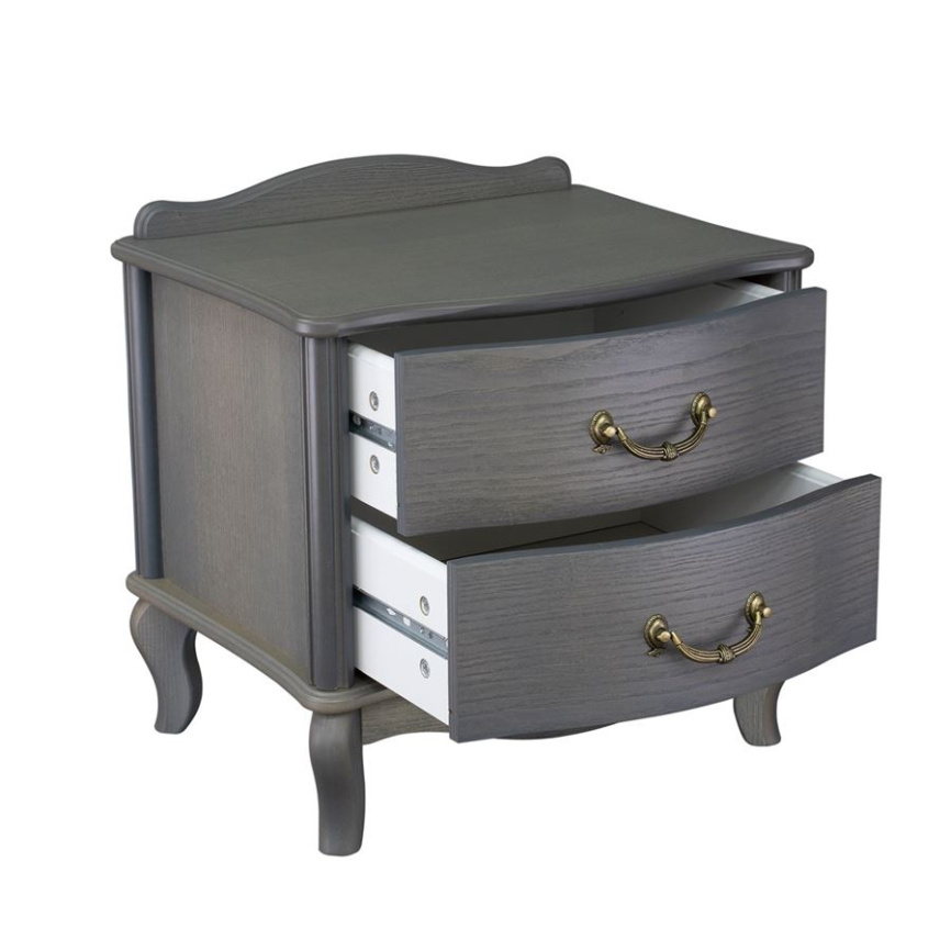 Прикроватная тумбочка Джульетта 2 ящика  (Серый ясень) Ls фото 3