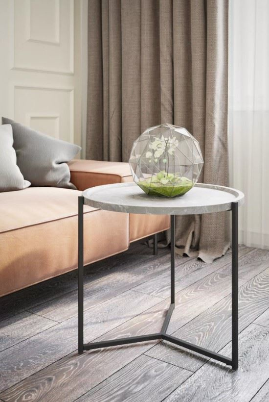 Стол  журнальный Бруно (Серый мрамор) фото 4