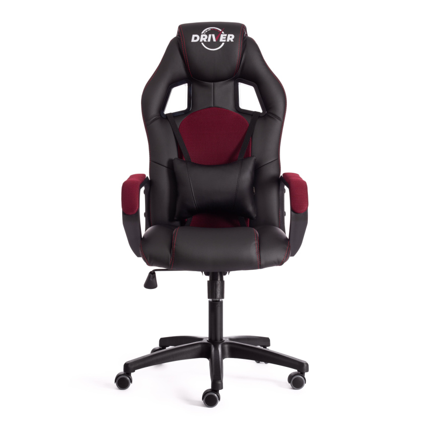 Кресло Драйвер/Driver (22) кож/зам/ткань, черный/бордо, 36-6/TW-13 фото 5
