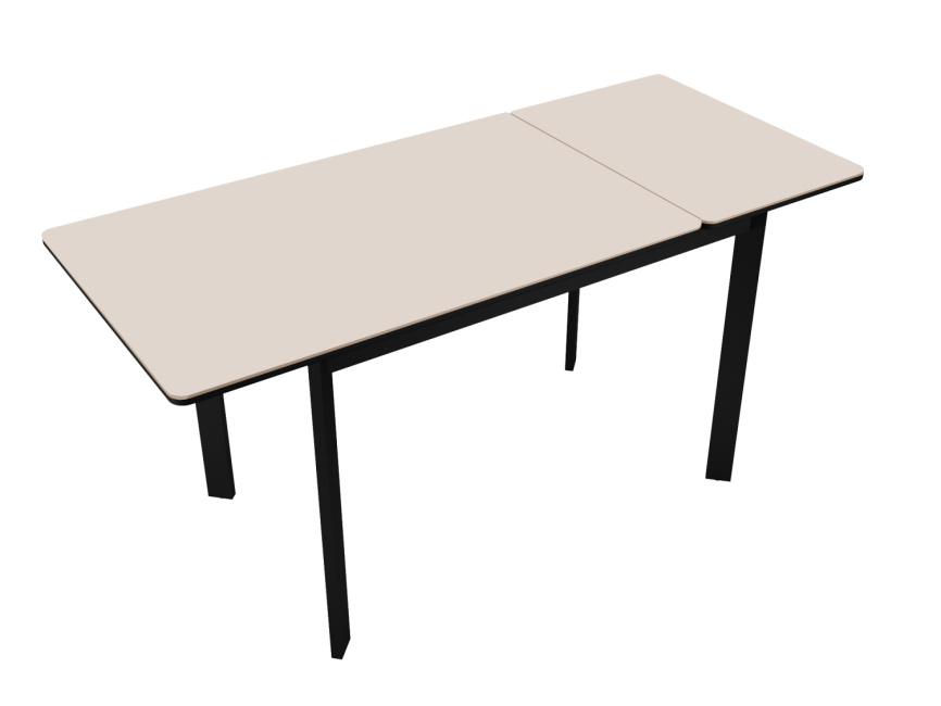 Стол DikLine LK110 Керамика Krater Perla (бежевый матовый) /подстолье черное/опоры черные фото 2