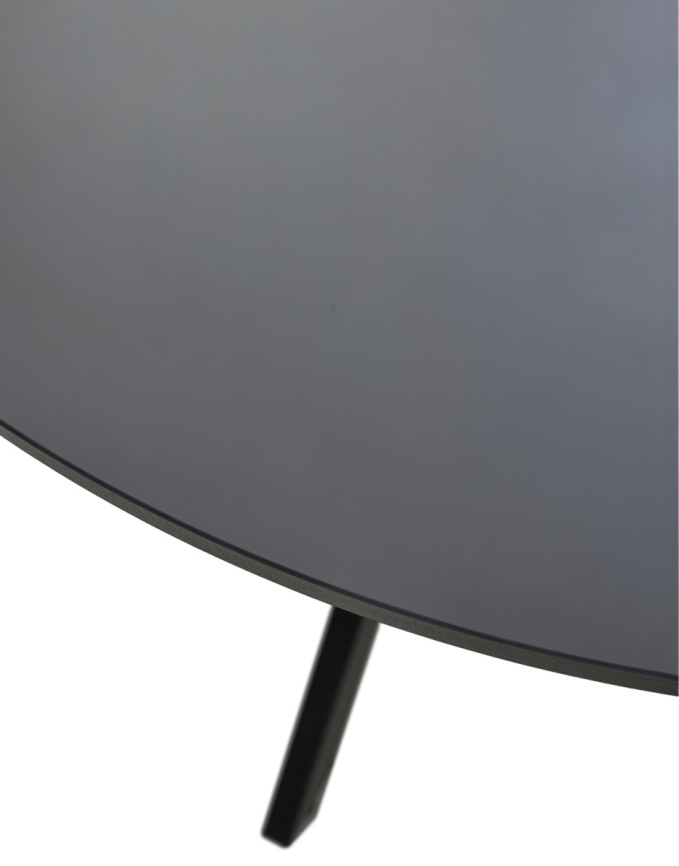 Стол ДАРИО D100 Черный, стекло/ Черный каркас фото 4