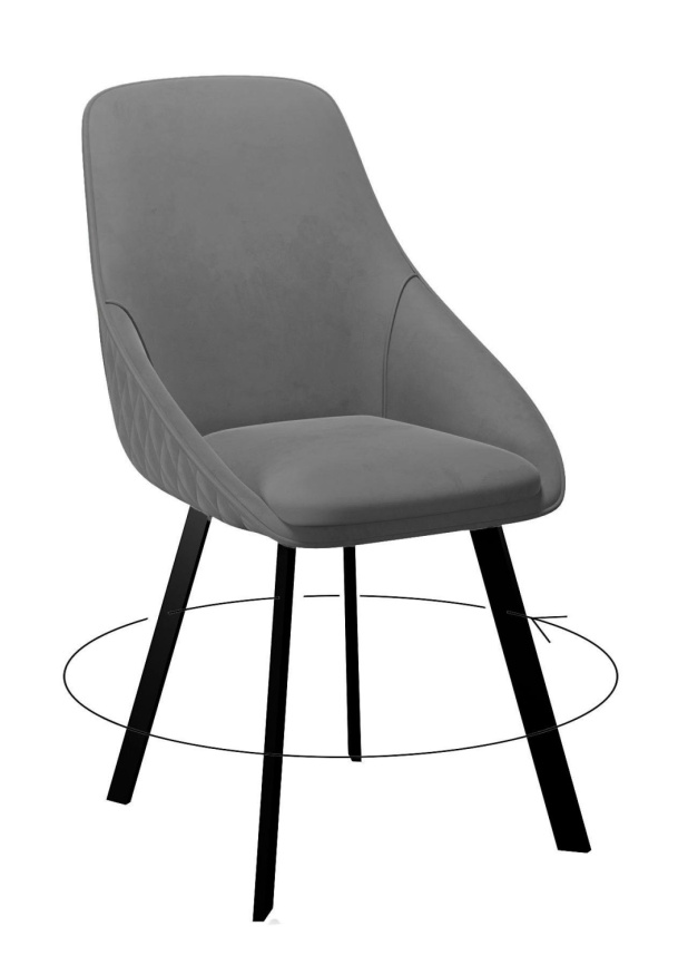 Стул DikLine 246 поворотный, Z28 серый, ножки черные фото 1