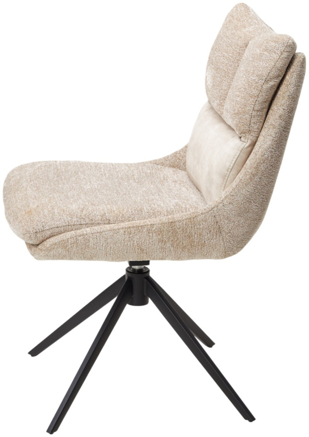 Стул LEROY 360 град. поворот Белый PICASSO 9306 букле / 7525-01 велюр / черный каркас, ®DISAUR фото 7