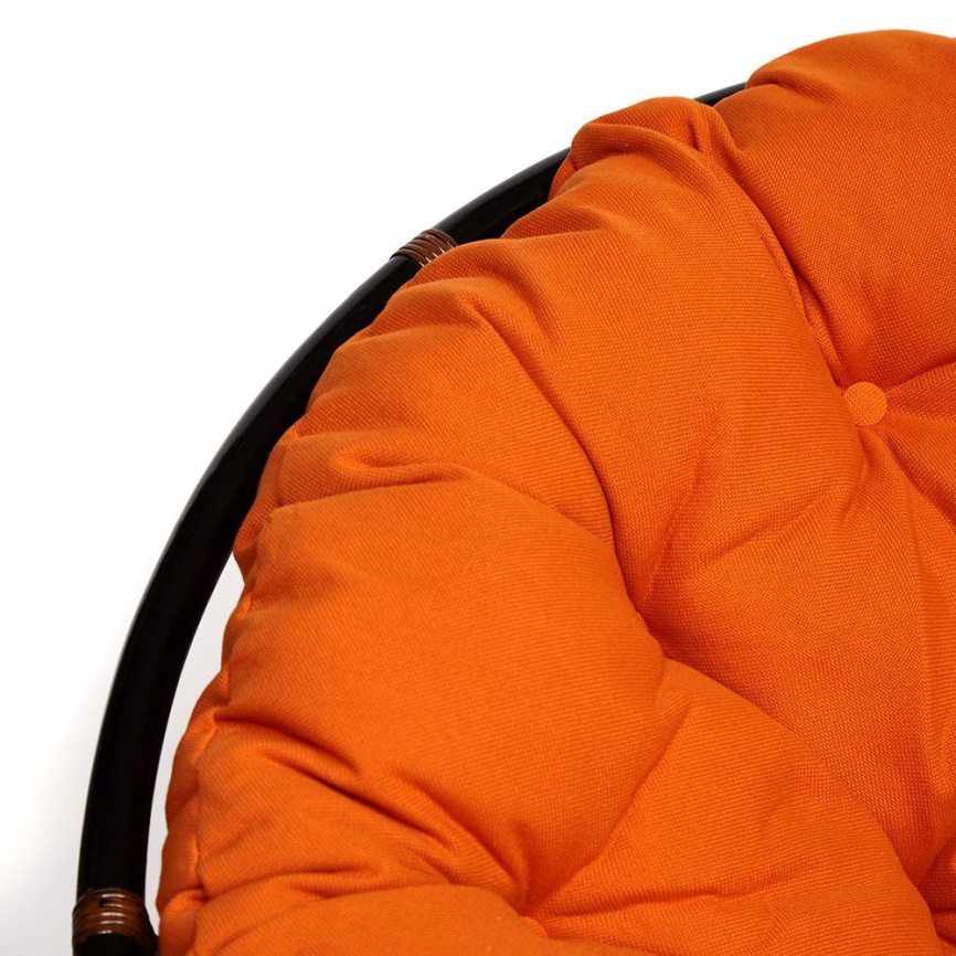 Кресло-качалка Папасан/Papasan (W 23/01 B) /с подушкой/ 115х78х104см, античный черно-коричневый, тка фото 6
