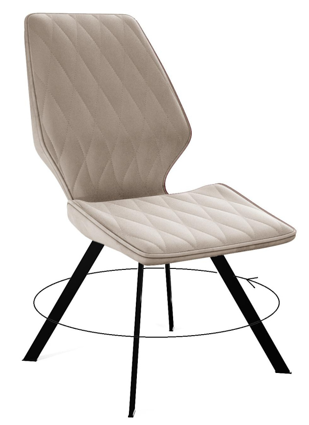 Стул DikLine 243 B03 BEIGE поворотный/ ножки черные фото 1