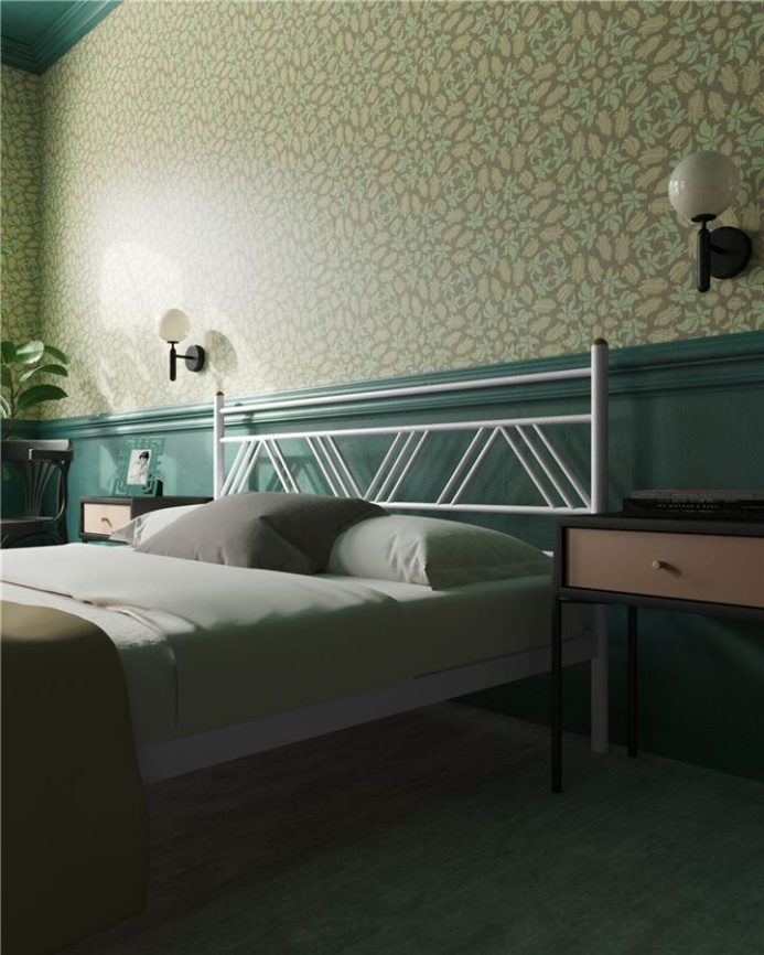 Кровать "Монблан" (120х200/ноги металл/цвет Белый) фото 5