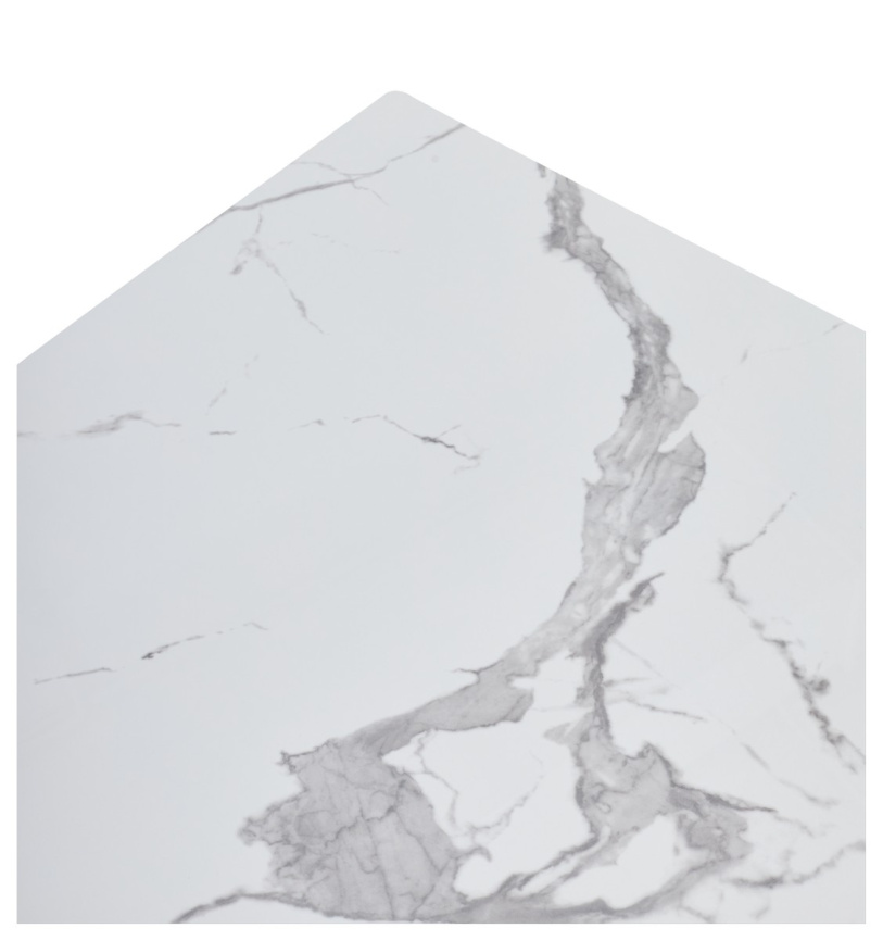 Стол ESTEBIO 160 GLOSS STATUARIO WHITE SOLID CERAMIC / Серый металлик, ®DISAUR фото 8