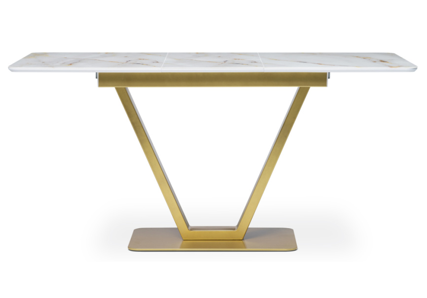 Стол стеклянный Бугун белый / золото фото 3