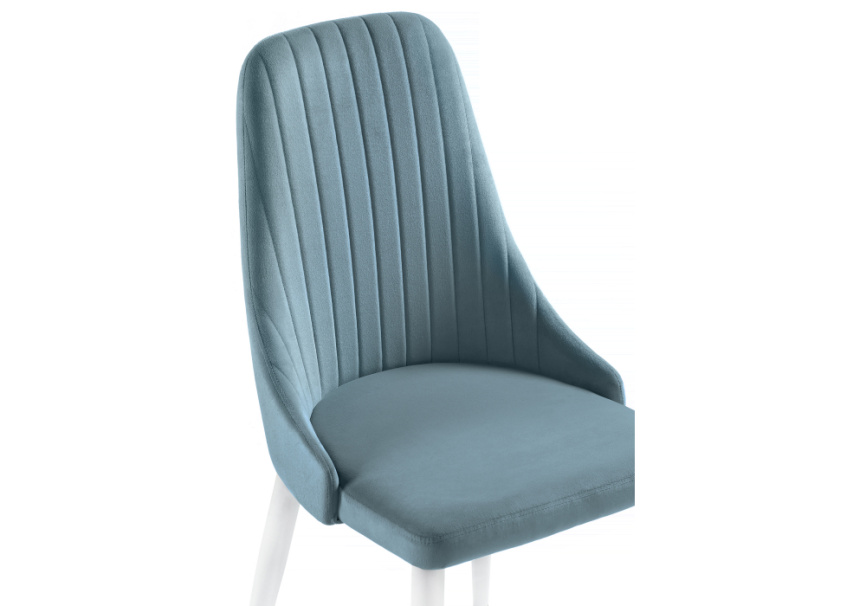 Стул на металлокаркасе Kora light blue / white фото 5