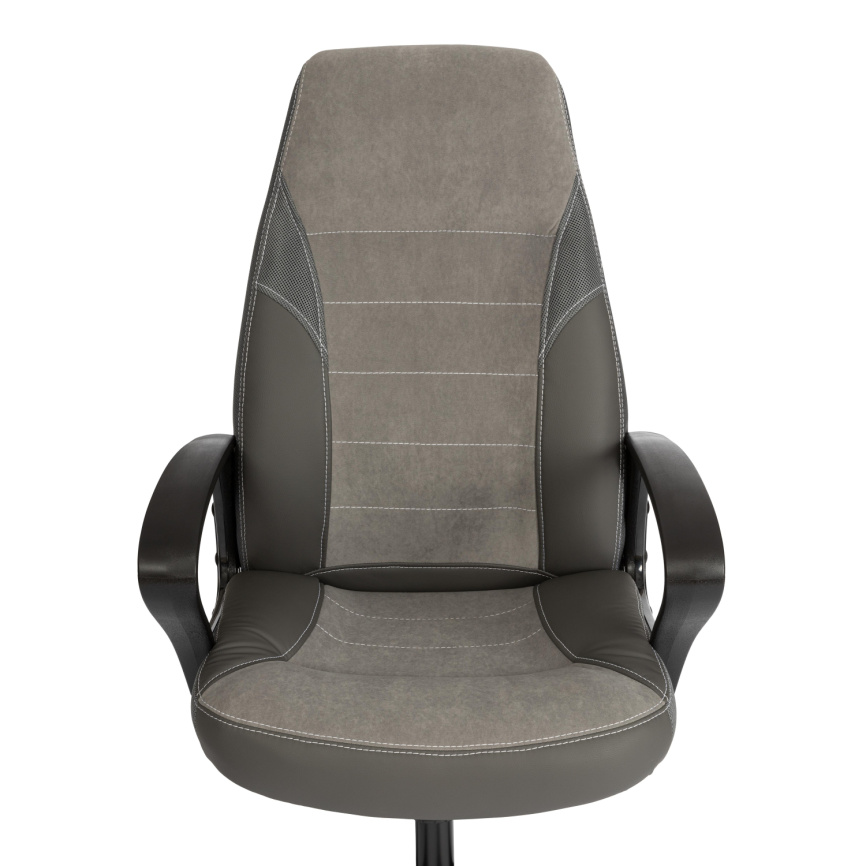 Кресло Интер/Inter (24) кож/зам/флок/ткань, серый/металлик, C-36/29/TW-12 фото 10