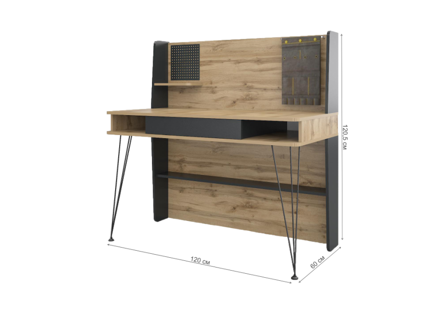Компьютерный стол Нобира антрацит / дуб ирландский фото 4