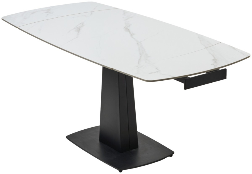 Стол БАЛД (BALDE) 140 цвет БЕЛЫЙ МРАМОР МАТОВЫЙ (MATT WHITE MARBLE SOLID CERAMIC) / ЧЕРНЫЙ, ®DISAUR фото 6