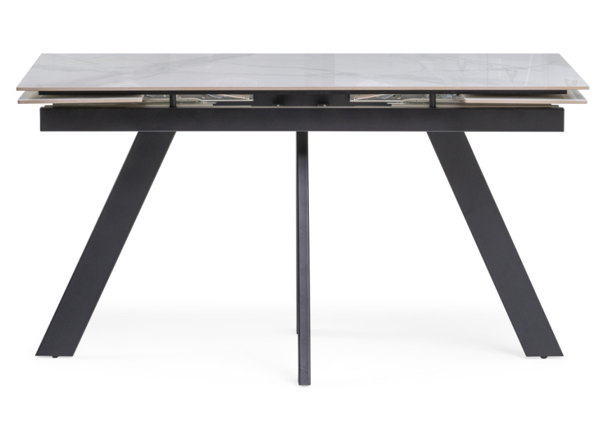 Керамический стол Невис 140(200)х80х76 creto statuario cara polished / черный фото 2