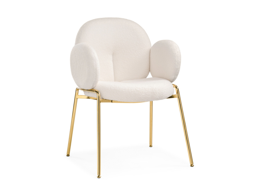 Стул на металлокаркасе Kalipso white / gold фото 2