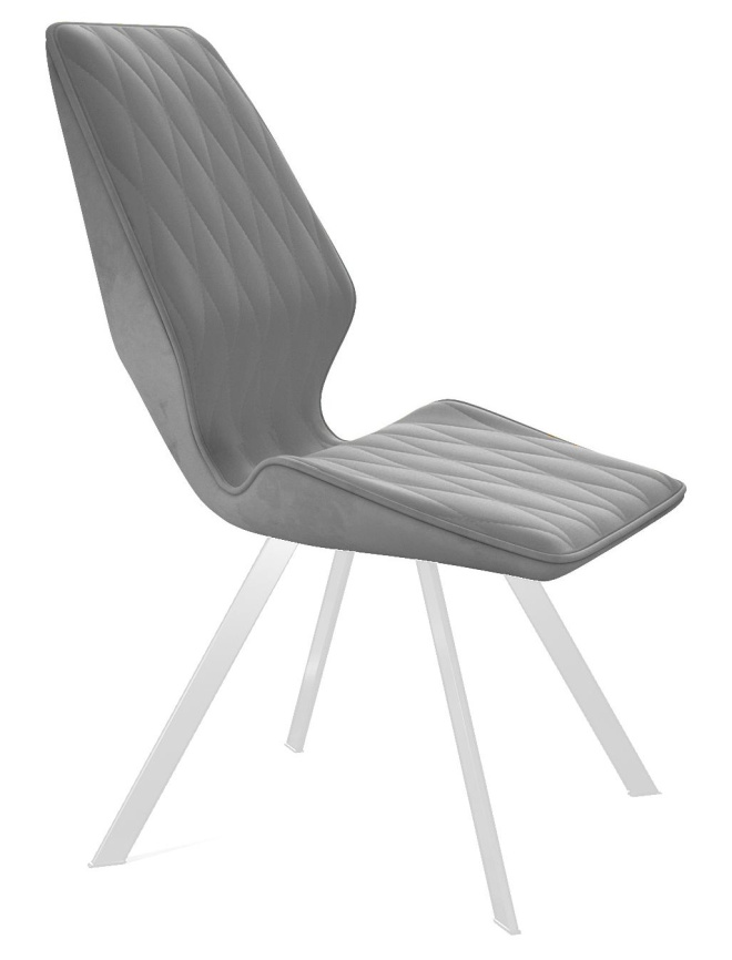 Стул DikLine 243 B22 GREY поворотный/ ножки белые фото 2