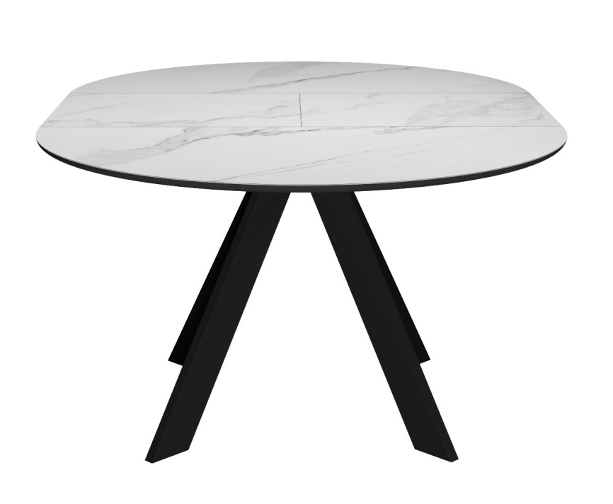 Стол DikLine SKC90 d900 Керамика Белый мрамор/подстолье черное/опоры черные фото 8