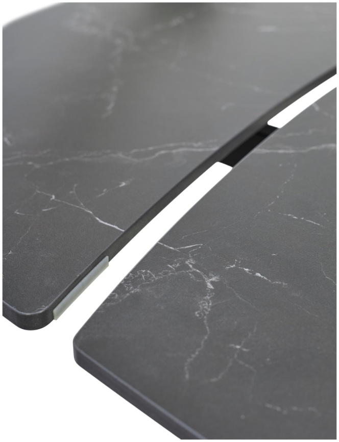 Стол БАЛД (BALDE)120 цвет ЧЕРНЫЙ МРАМОР МАТОВЫЙ (MATT BLACK MARBLE SOLID CERAMIC)/ ЧЕРНЫЙ, ®DISAUR фото 2
