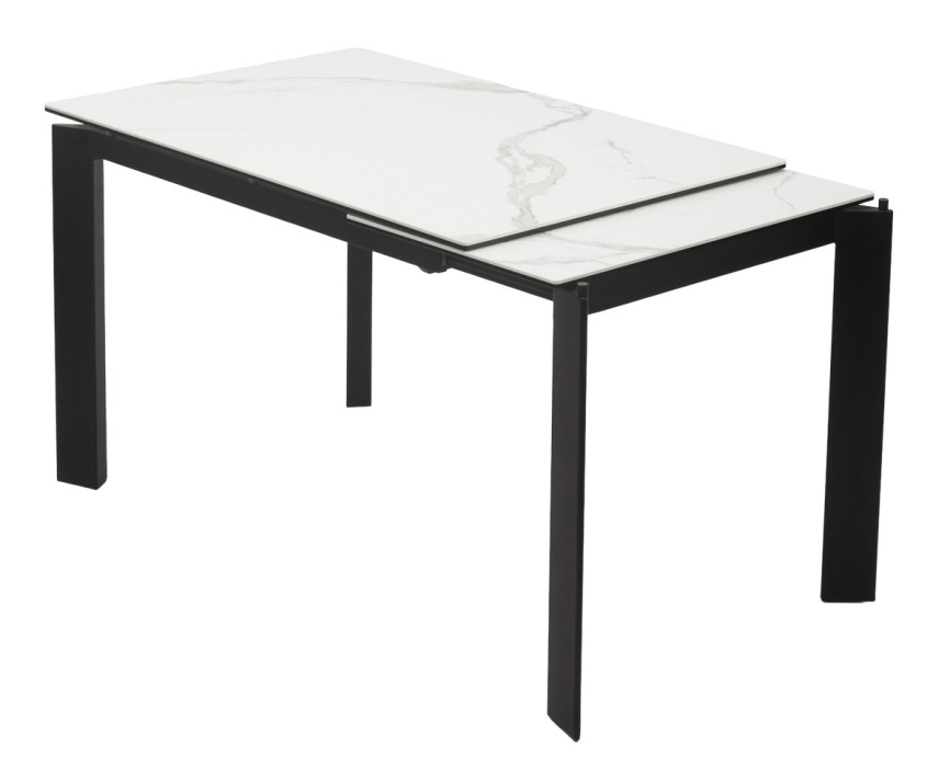 Стол CORNER 120 HIGH GLOSS STATUARIO керамика, стекло/ черный каркас, ®DISAUR фото 5