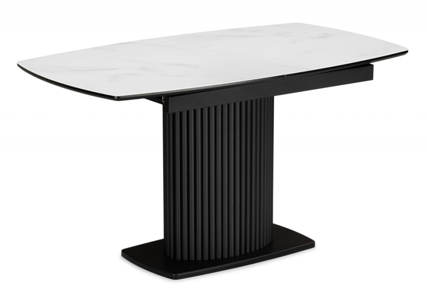 Стол стеклянный Фестер 140(180)х80 кристл статуарио / черный фото 1