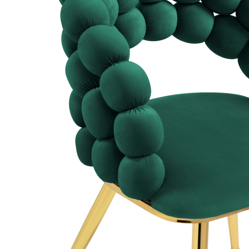 Стул на металлокаркасе Ball green / gold фото 9