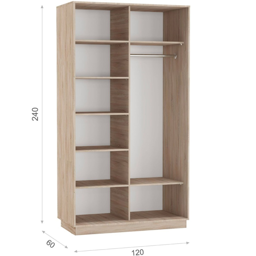 Шкаф-купе «Тетрис» 120/240 ДД, Дуб сонома фото 5