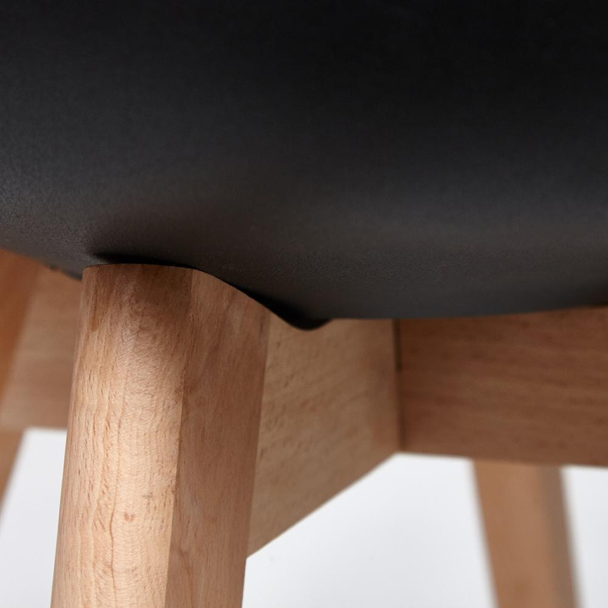 Стул TULIP (mod. 73) / 1 шт. в упаковке дерево/пластик/ПУ, 48.5*52.5*83cм, черный фото 8